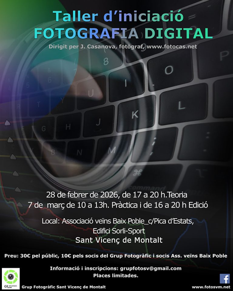 TALLER D’INICIACIO FOTOGRAFÌA DIGITAL 2026